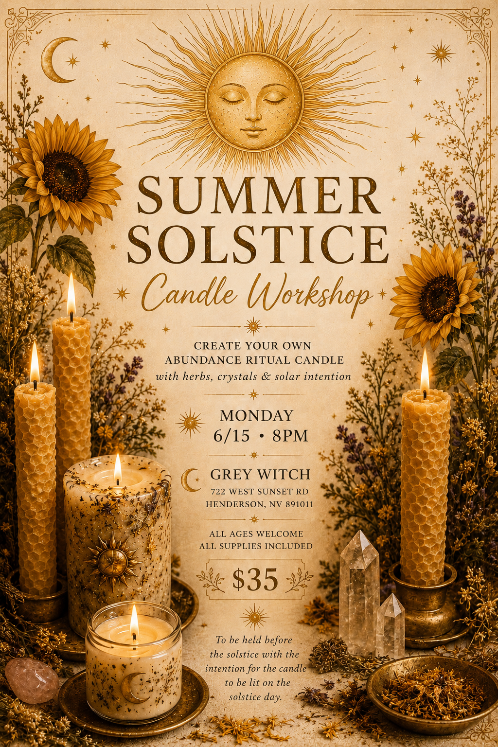 SUMMER SOLSTICE CANDLE WORKSHOP