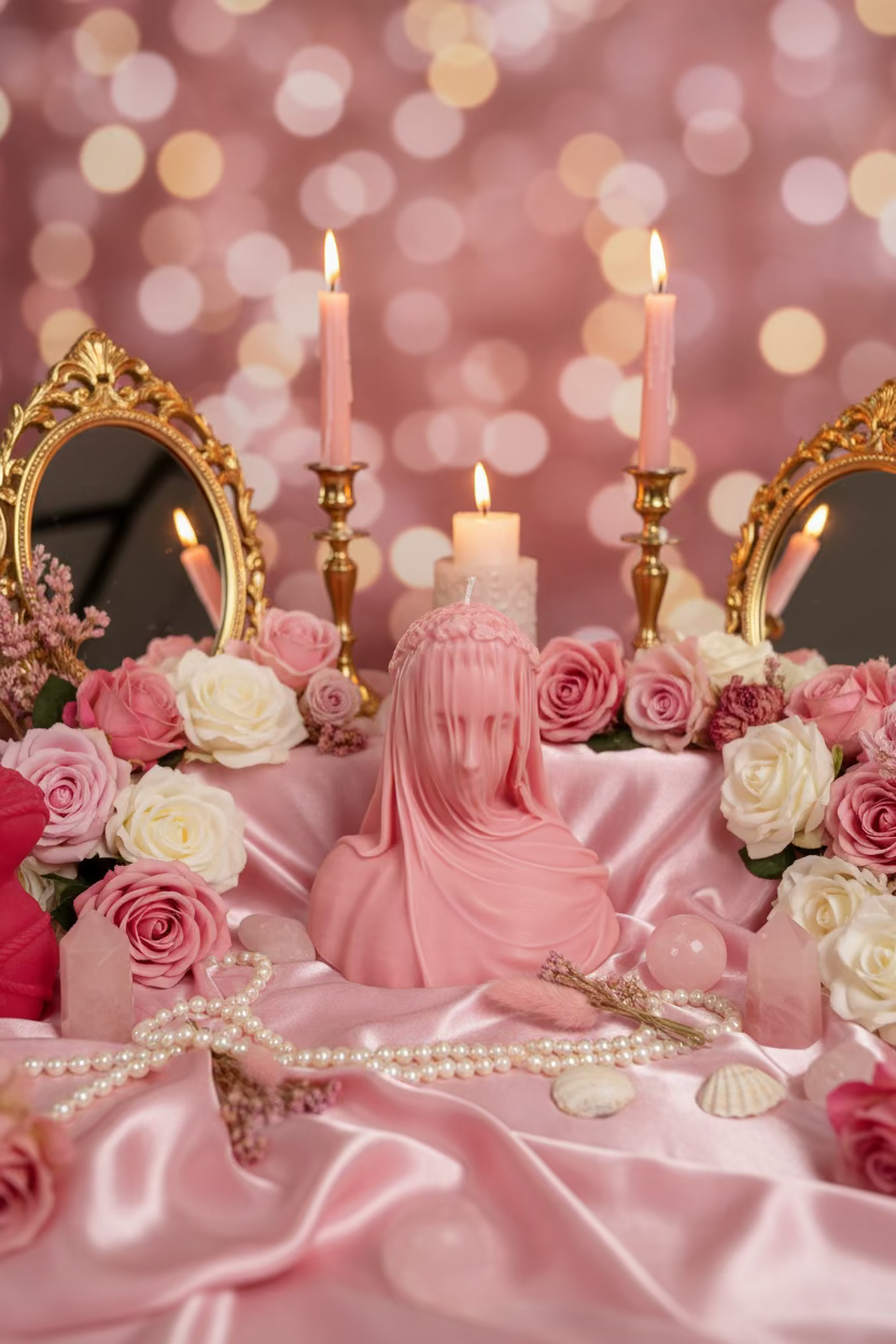 Veiled Woman Altar Candle
