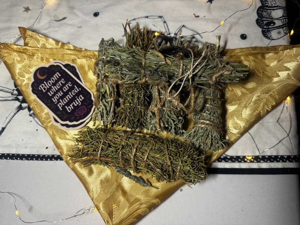 Custom Herbal Smoke Cleansing Bundle | Garden-Grown Lavender, Sage & More | Ritual Herb Bundle