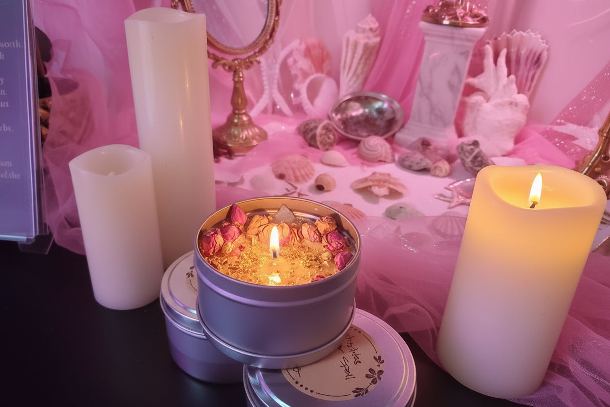 Aphrodite’s Mirror Spell Candle
