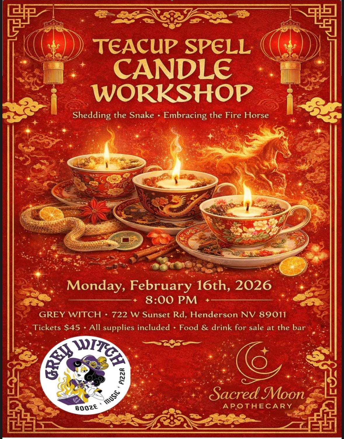 Lunar New Year Teacup Candle Workshop | Shedding the Snake & Invoking the Horse